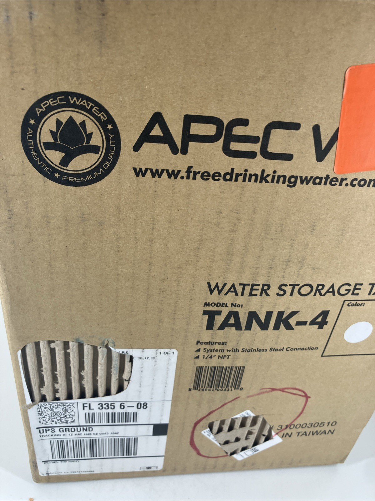 APEC TANK-4 Water Systems 4 Gallon Residential Pre-Pressurized Reverse