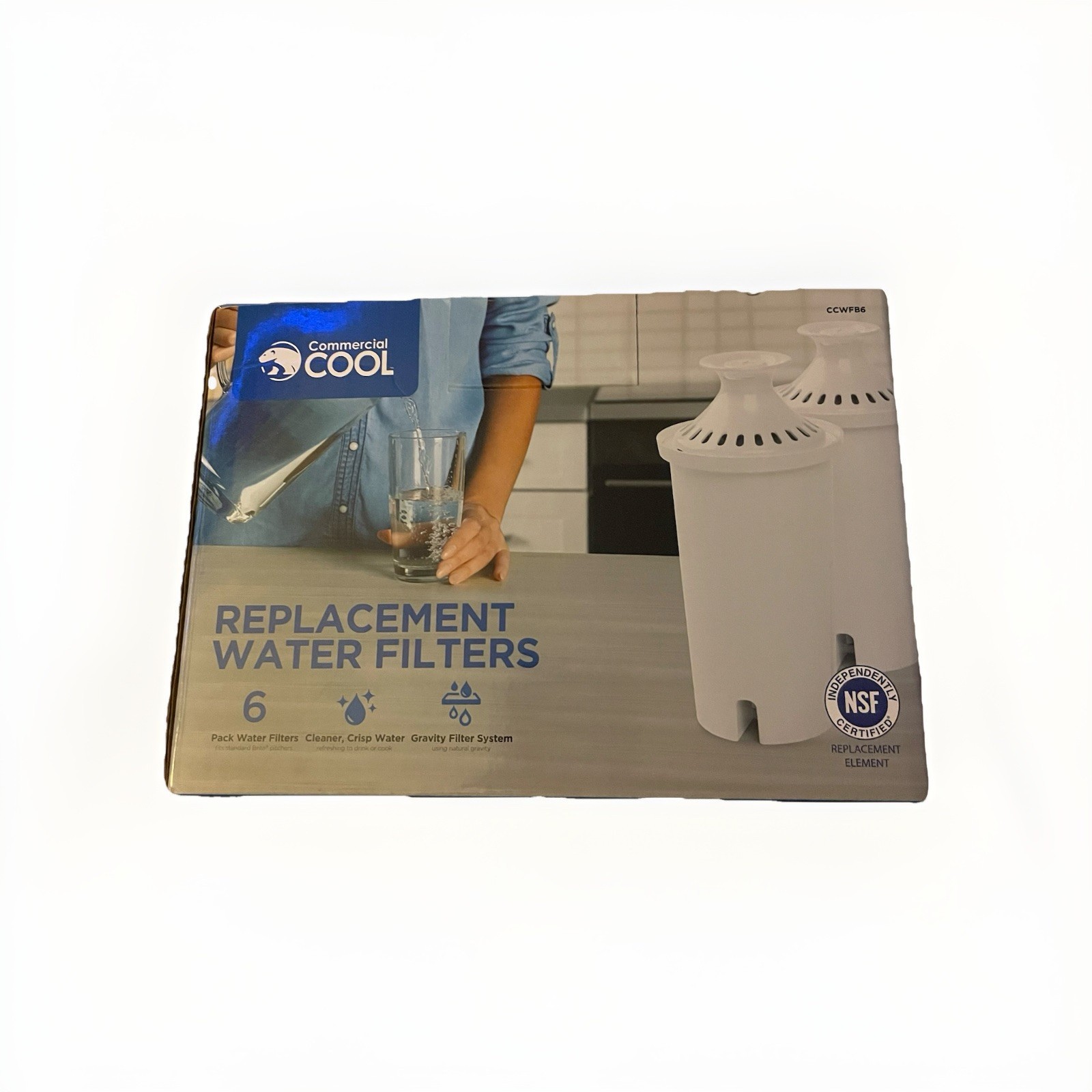Commercial Cool Fits Brita Standard Water Filter Replacements – White 6-pack