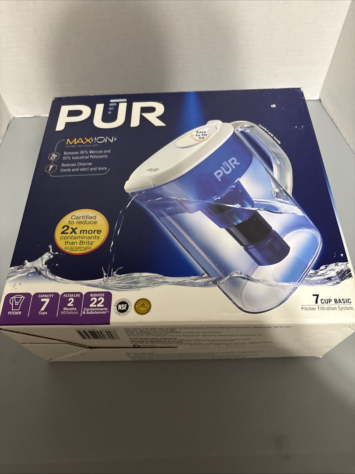 PUR 7cup Pitcher Filtration System -Blue/White Open Box