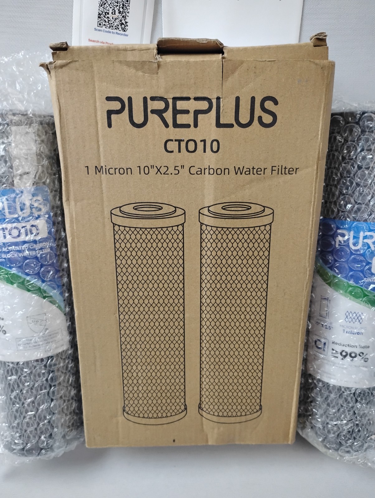 PurePlus 2Pc-CTO10 10″ x 2.5″ Sintering Activated Carbon Block Water Filter New