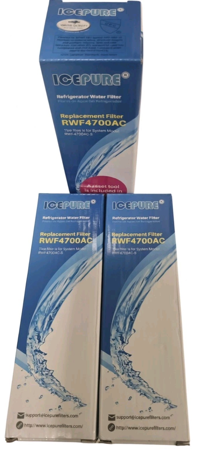 ICEPURE RWF4700AC Refrigerator Water Filter 3 Pack Replaces LG LT1000P New