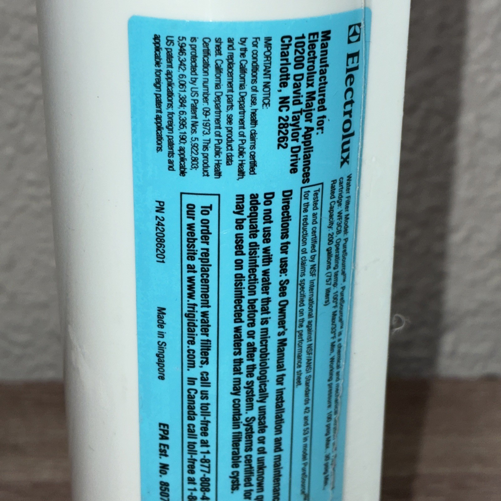 Electrolux WF3CB Water Filter Puresource 3 Ice & Water 2-Pack