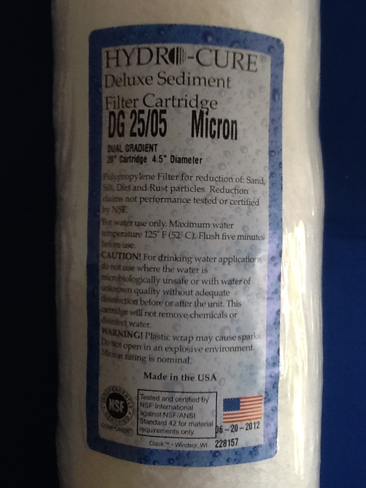 HYDRO CURE DELUXE DG 25/05 BIG BLUE 20″x4.5″ SEDIMENT FILTER – 2 FILTERS