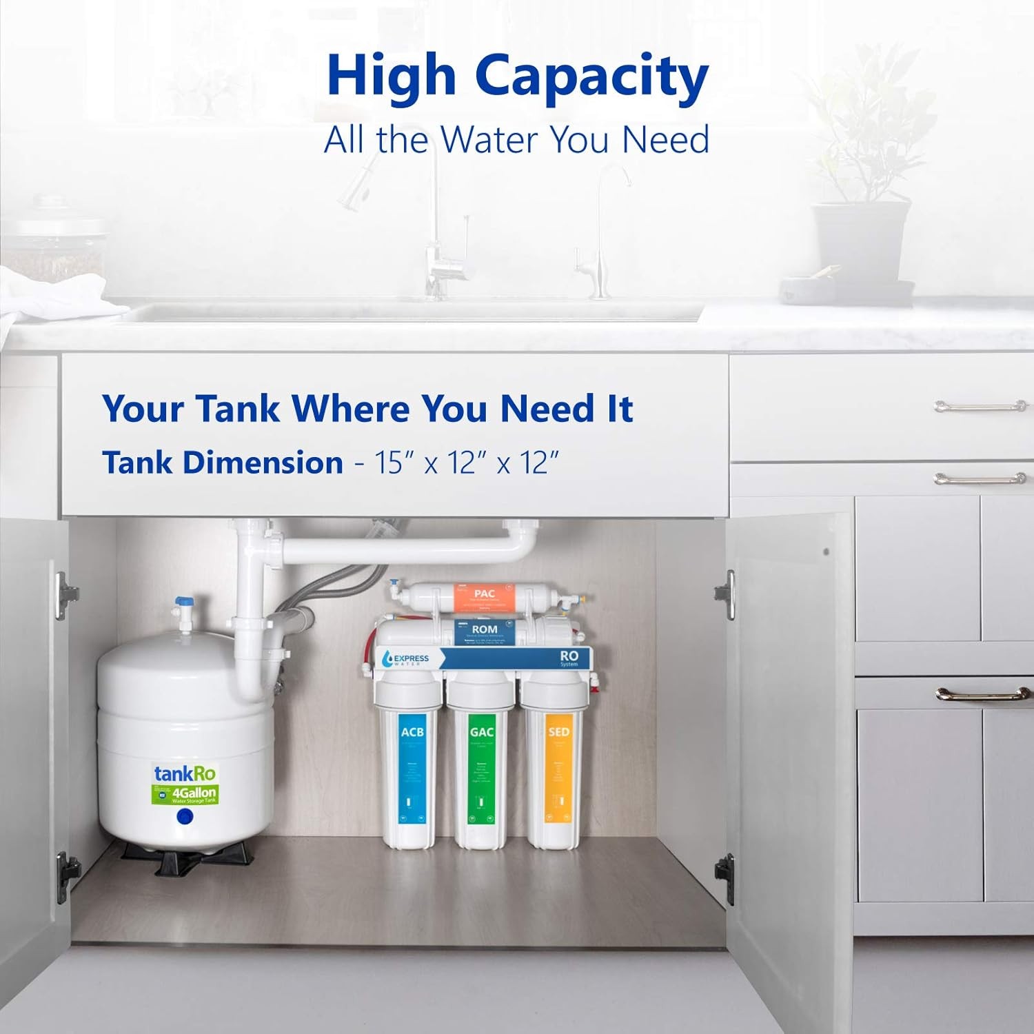 tankRo RO132-TNK RO Water Filtration System Expansion Tank 4 Gallon Capacity