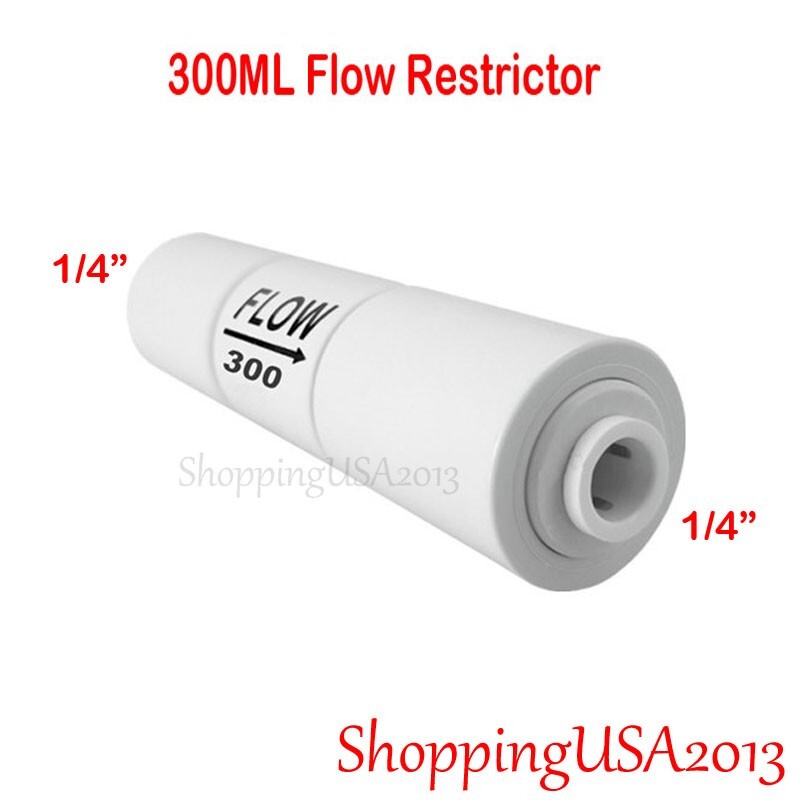5 Pcs 300 ML Flow Restrictor Push In Quick Connect Under Sink RO Water Filter