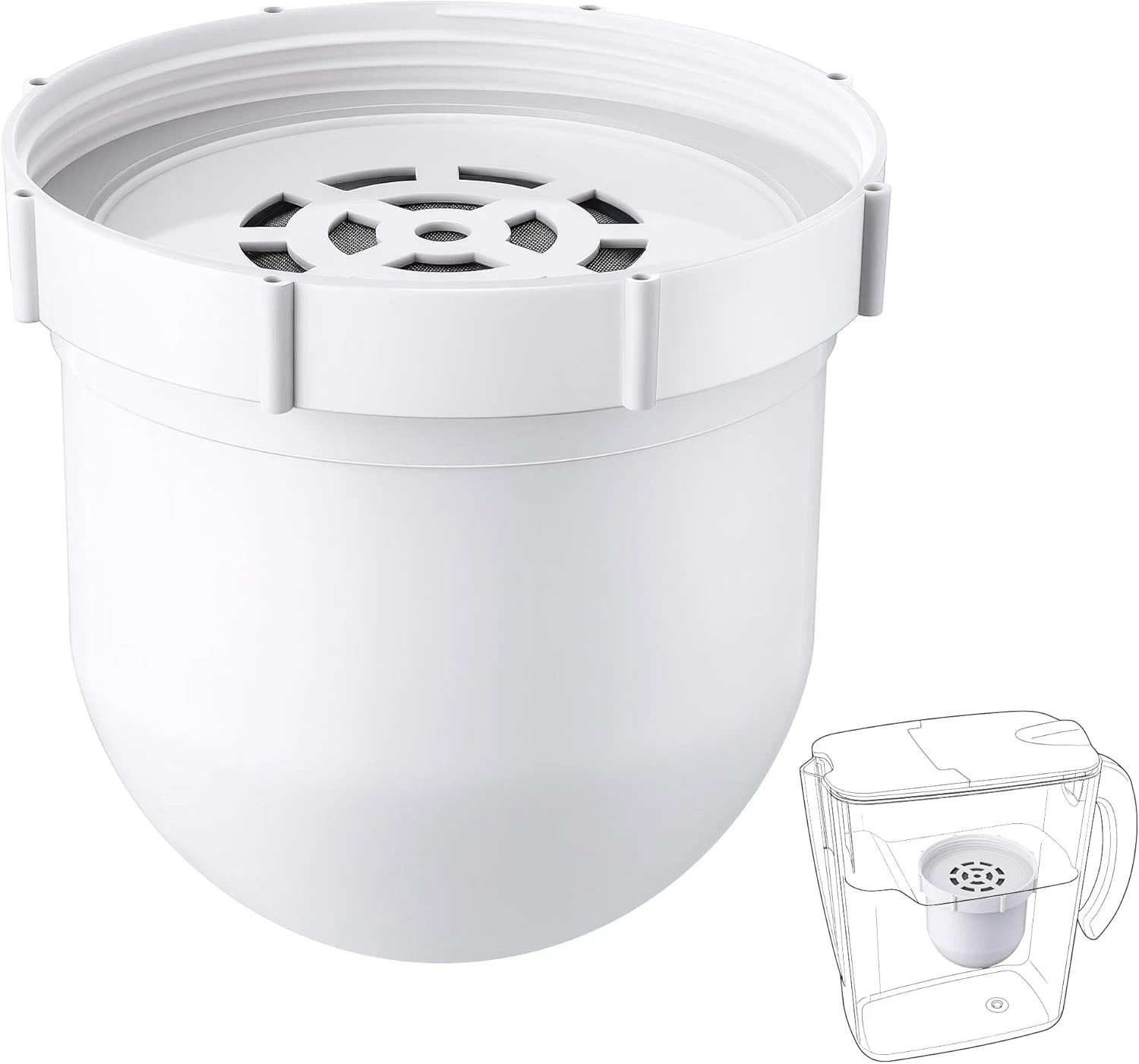 1 Pack Upgraded Water Pitcher Filter with Clearly Filtered No. 1 Filtered Wat…