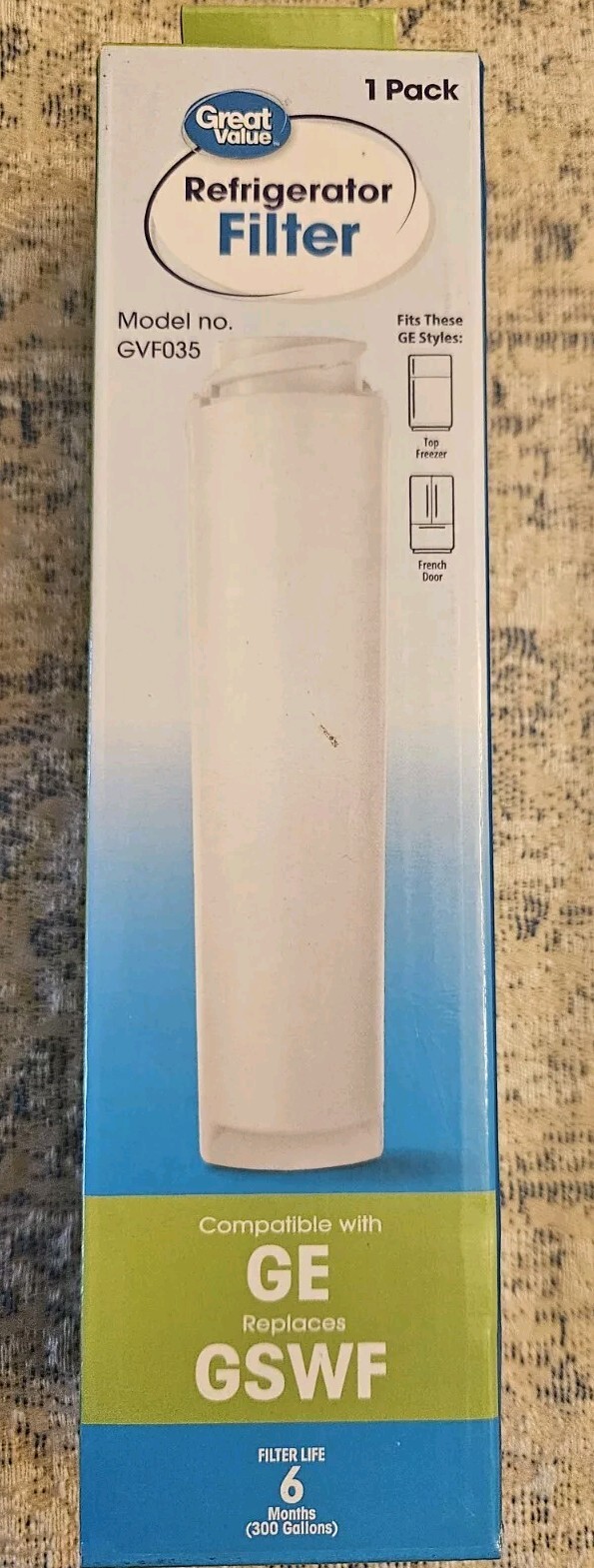 Great Value Refrigerator Replacement Water Filter for GE GSWF & Kenmore 46-9914