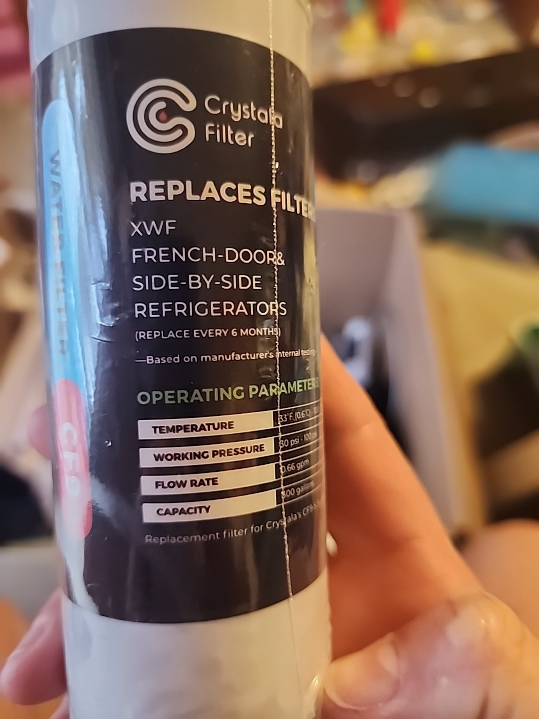 Crystala Filter XWF Fremch-door and Side by Side Refrigerator Replacement Filter