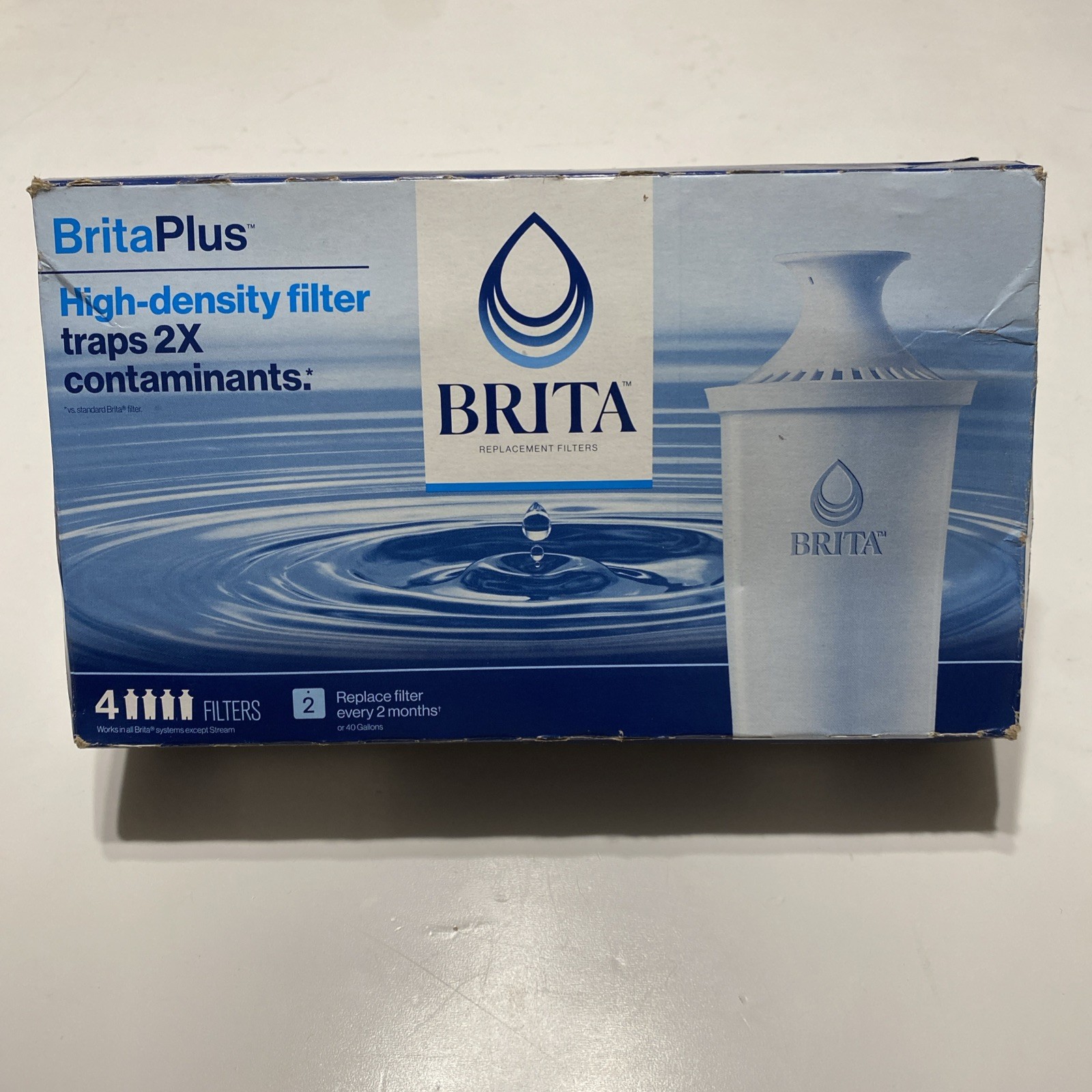Brita Plus Water Filter Replacement for Pitchers & Dispensers BPA-Free 4 Pack