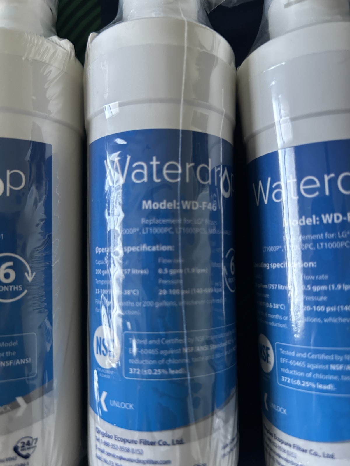 Lot of 3 Waterdrop refrigerator Filters WD-F46