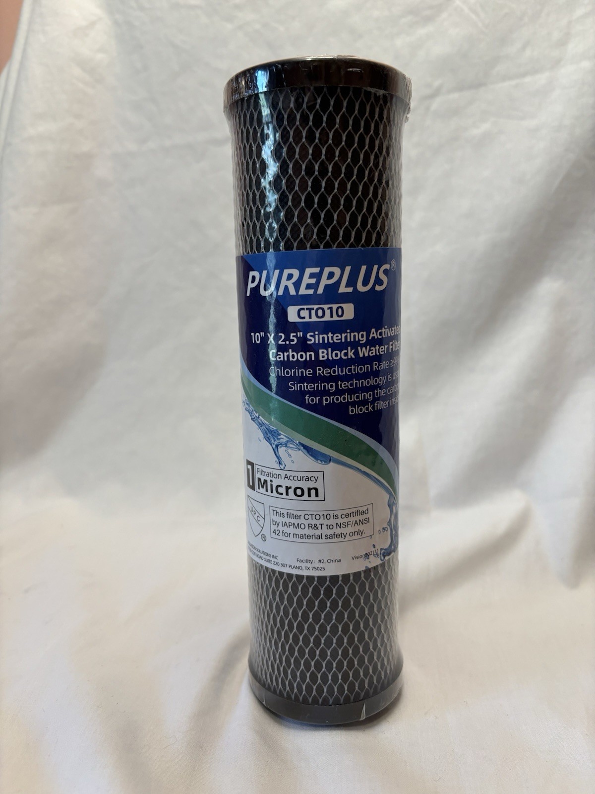 PurePlus CTO10 Filter 10″ x 2.5″ Sintering Activated Carbon Block Water Filter