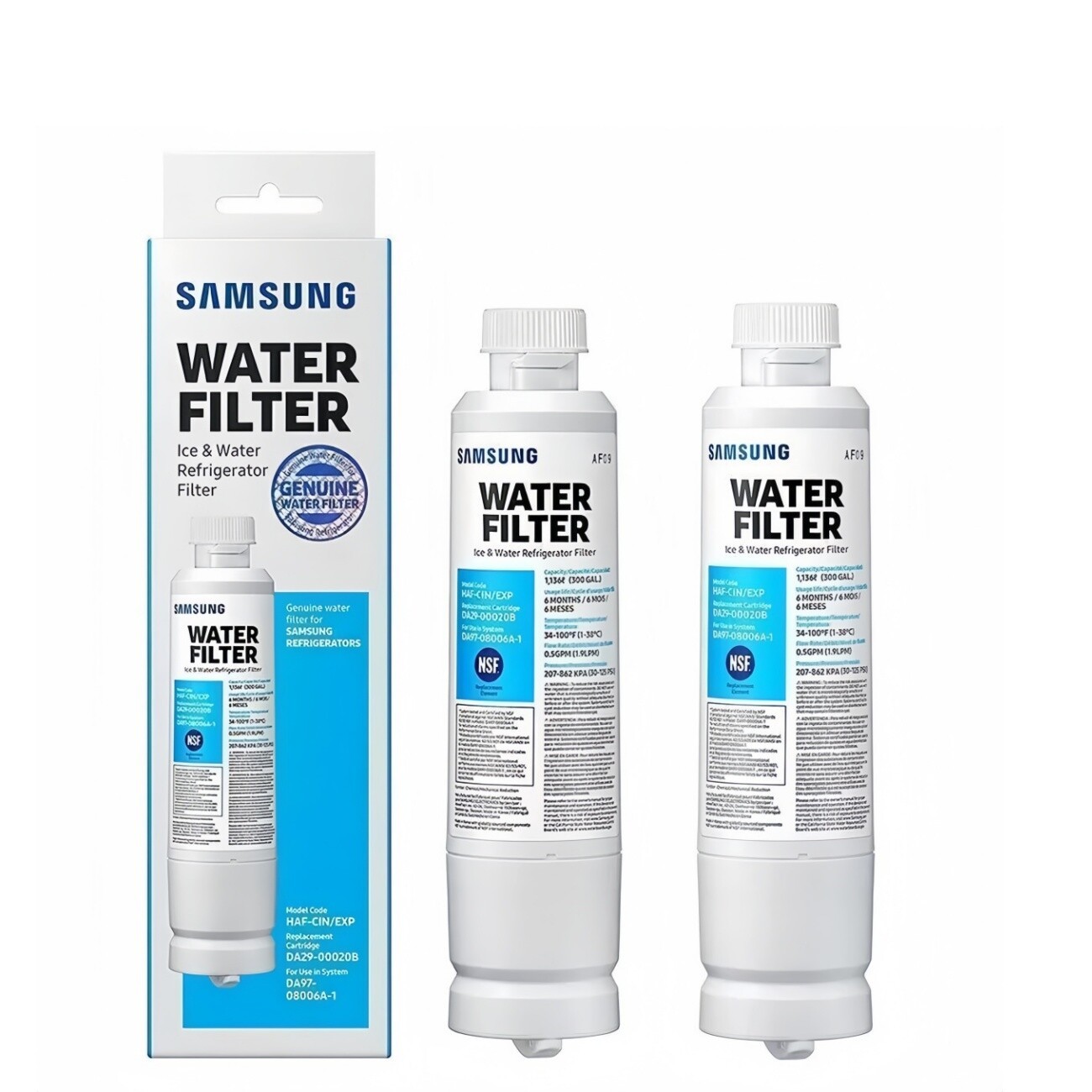 2 PACK Genuine Samsung DA29-00020B HAF-CIN/EXP Refrigerator Water Filter USA