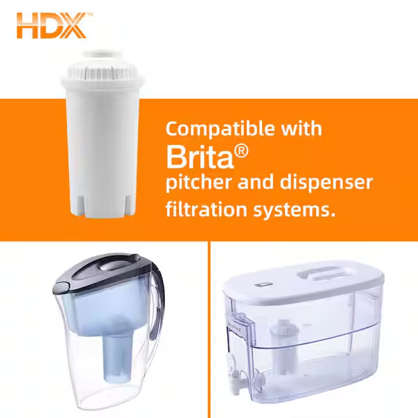 Water Pitcher Replacement Filter Cartridge Universal Fits Brita 8-Pack Filters