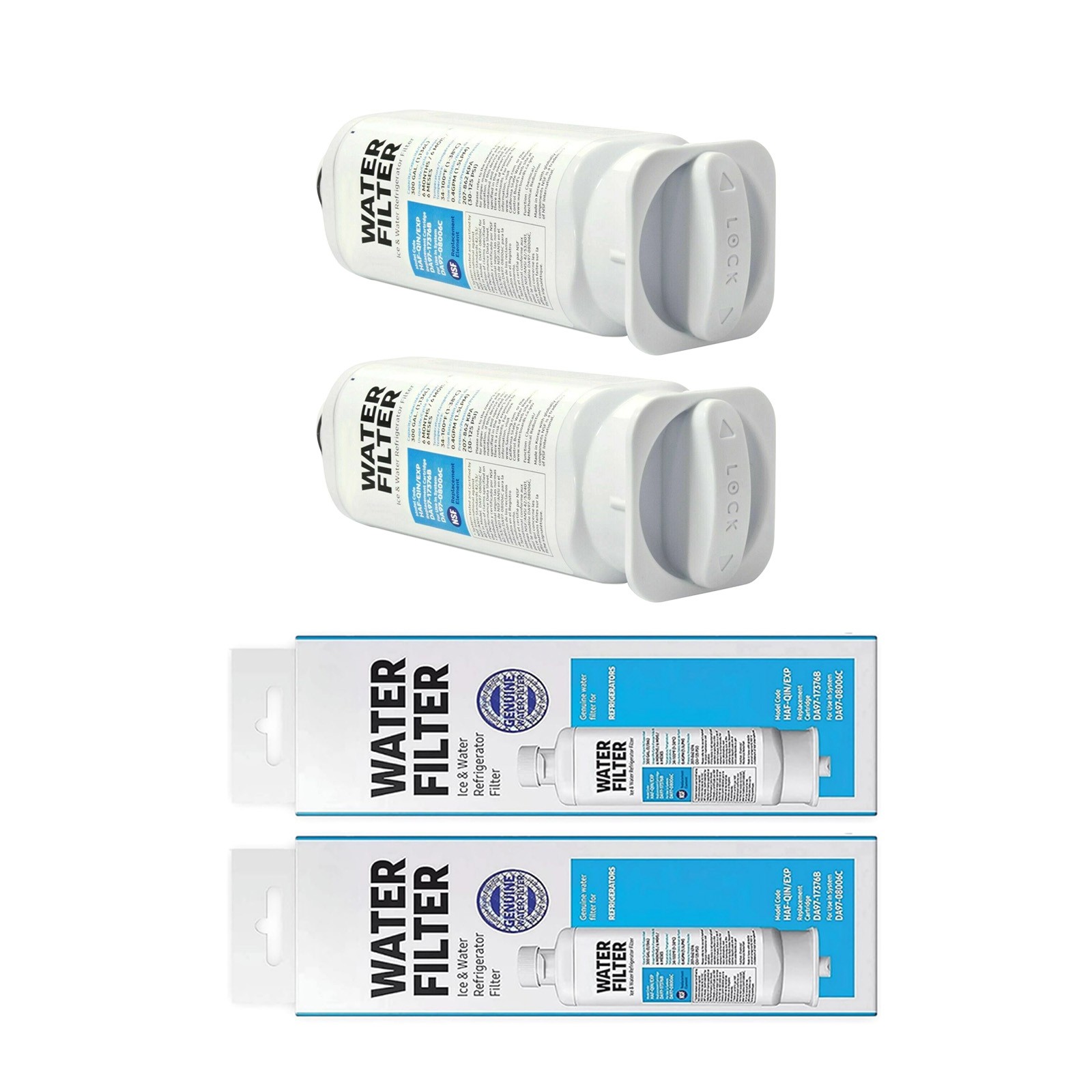 2 Pack DA97-17376B Refrigerator Water Filter Replacement For Samsung Fridge