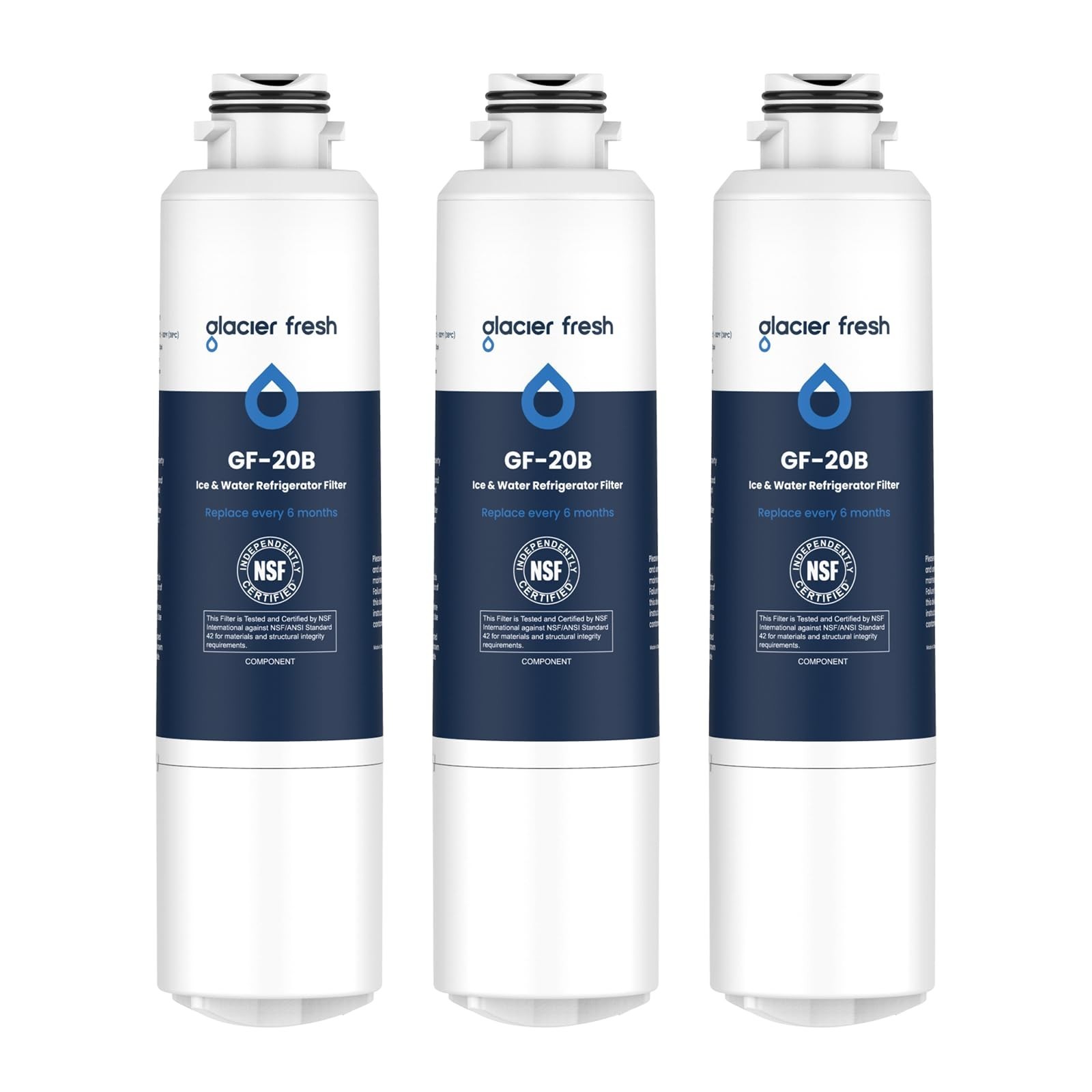 3 Pack GLACIER FRESH GF-20B Water Filter Replacement Refrigerator Samsung