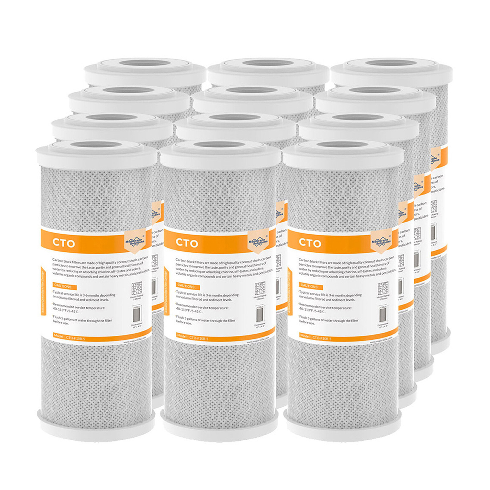 12PCS 10″x4.5″ Carbon Block Water Filter Replacement For Whole House RO Big Blue