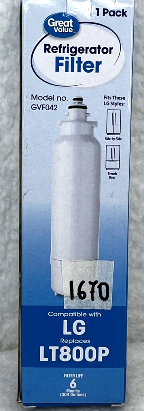 Refrigerator Water Filter Replacement #GVF042 Fits LG Models LT800P & Kenmore