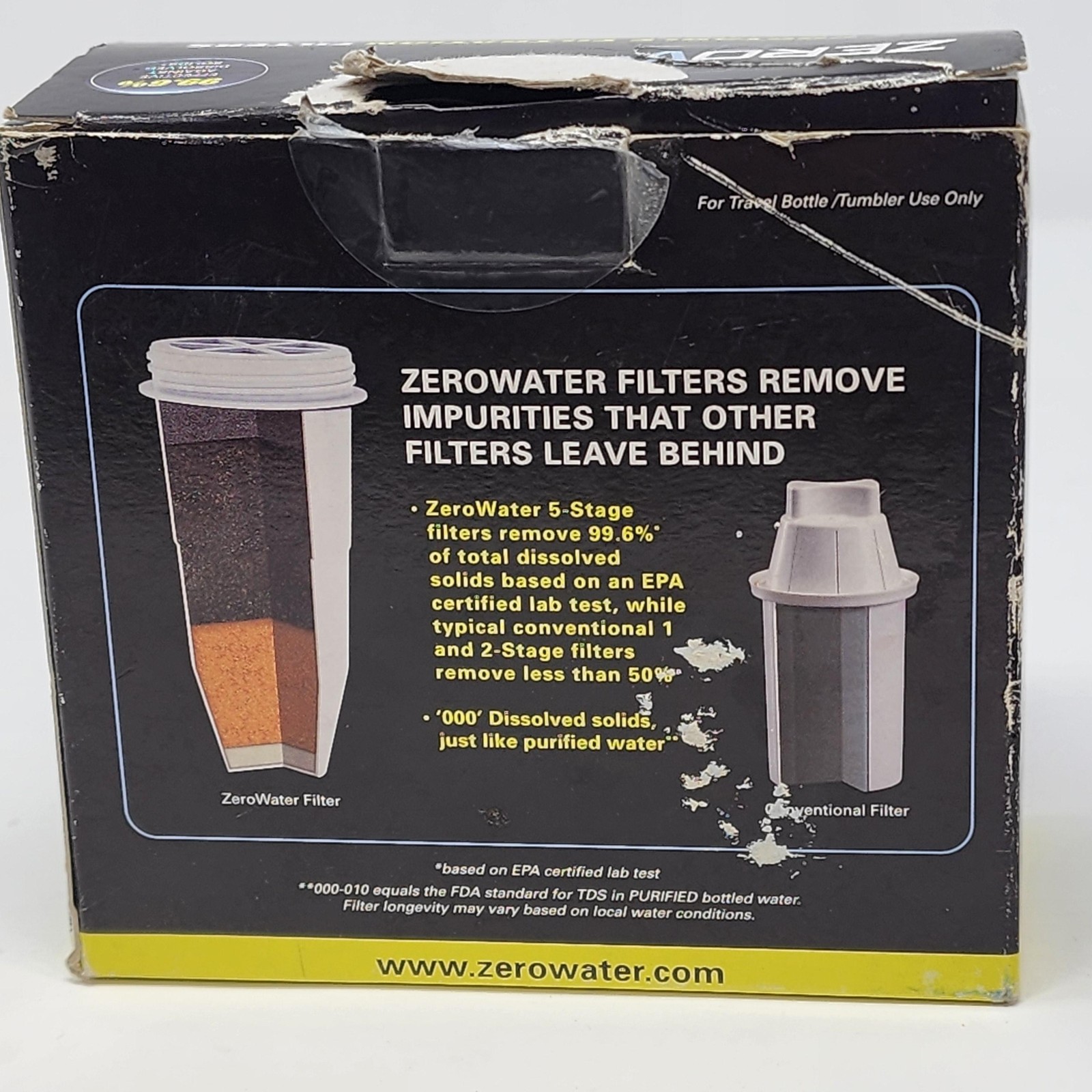 ZeroWater ZR-230 2 Pack Portable Filtration Filters For Brita Maxtra+ White