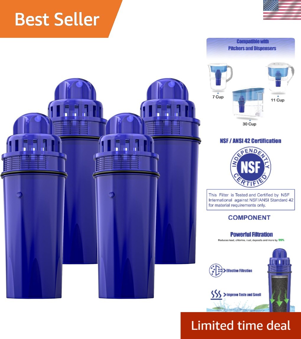 Brand New 4-Pack Water Filter Replacement – NSF Certified, Activated Carbon, …