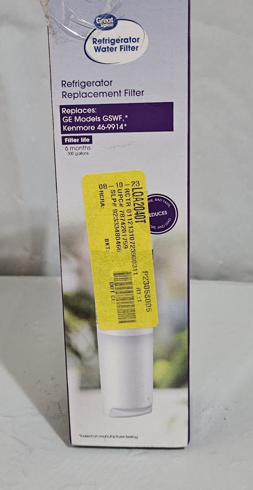 Great Value Refrigerator Replacement Water Filter for GE GSWF & Kenmore 46-9914