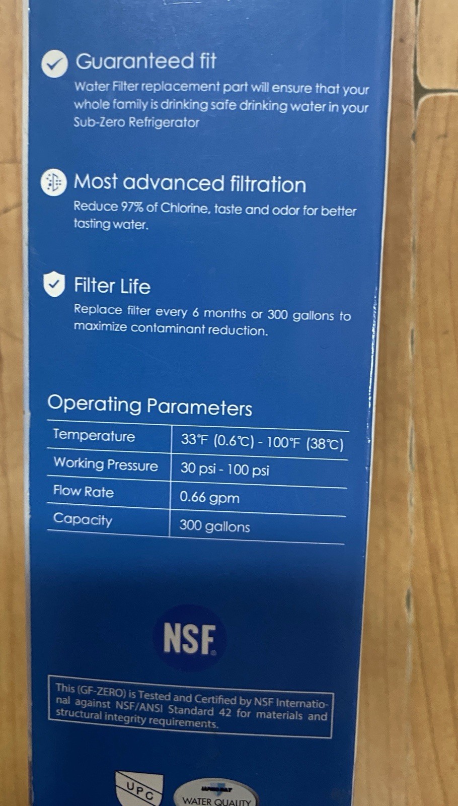 Glacier Fresh GF-Zero Water Filter Replacement for Sub-Zero 4204490