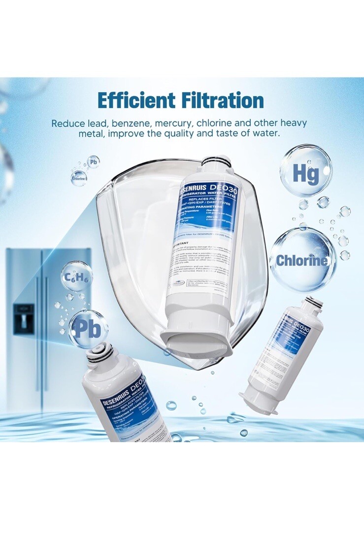 Desenruis Water Filter Compatible With Samsung Side By Side And Bottom Freezer