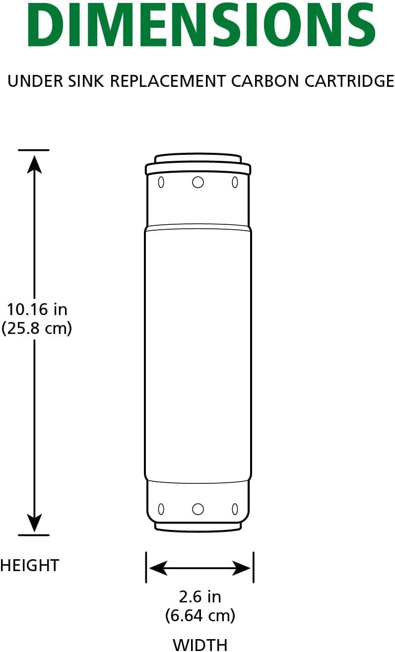 Carbon Fiber Under Sink Water Filter – 1 Count, NSF Certified for Clean Water