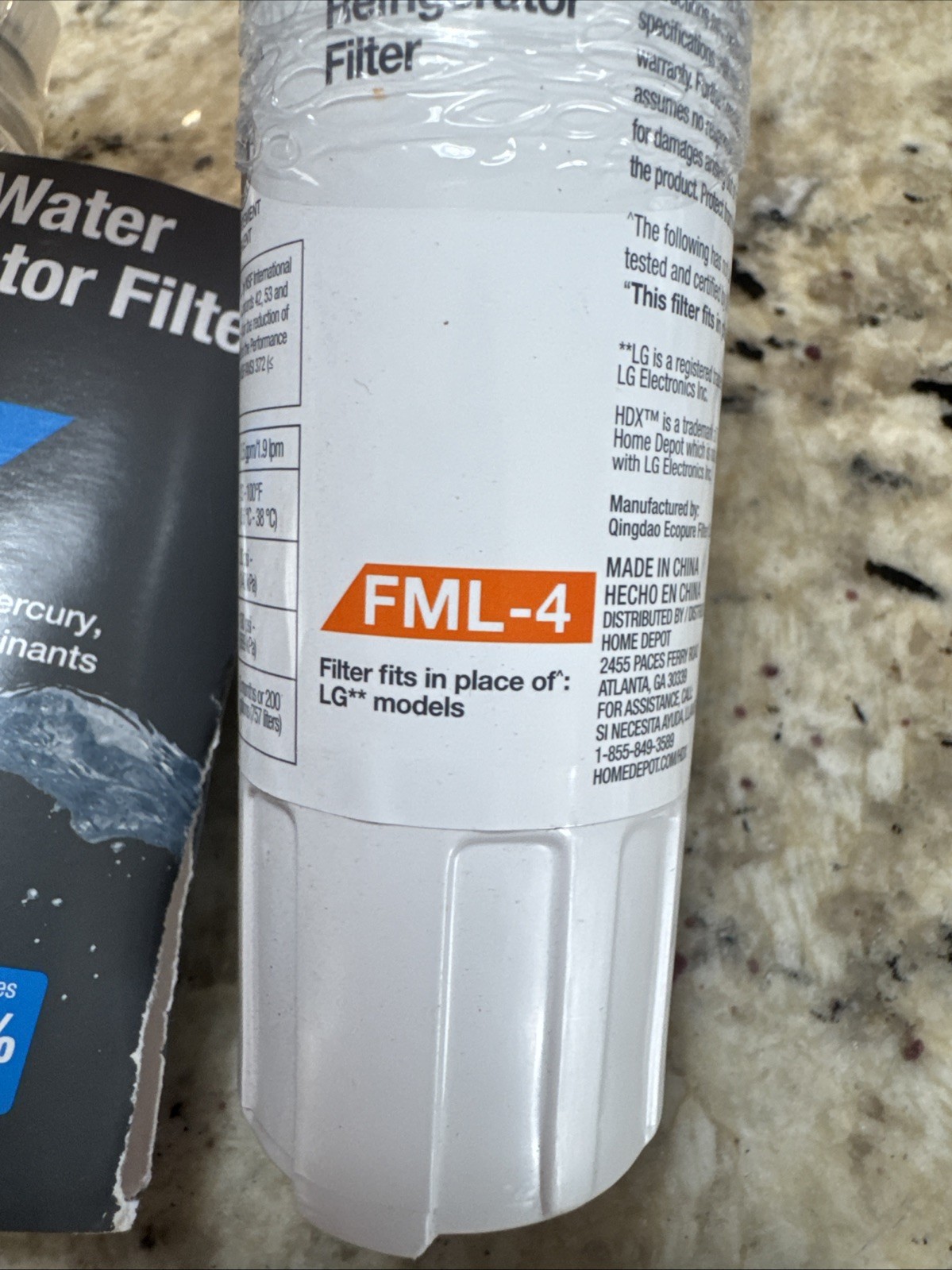 HDX FML-4 ICE & WATER REPLACEMENT REFRIGERATOR FILTER LG LT800P | 2 PACK