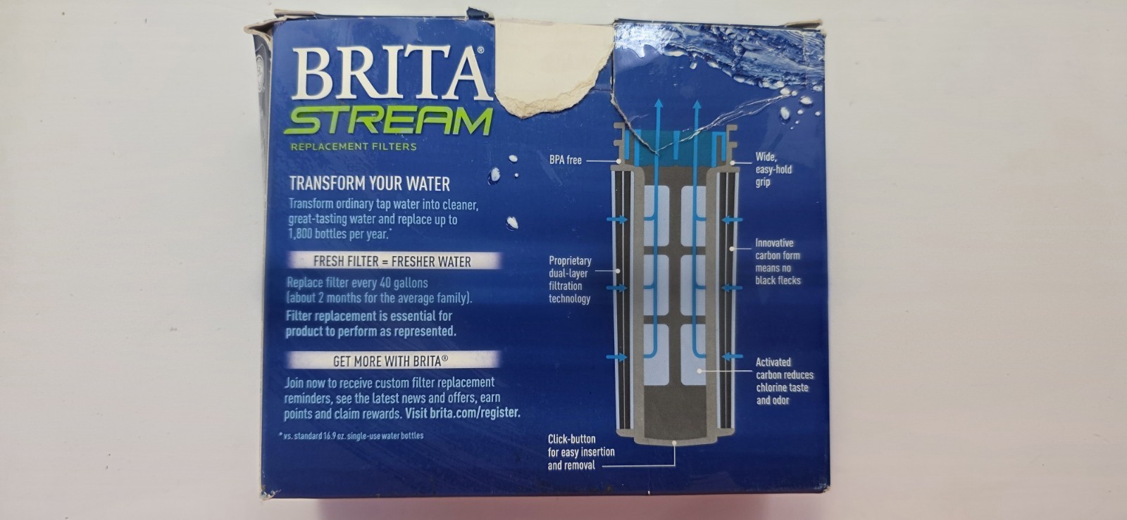 Brita Stream Pitcher Water Filter -Gray, Pack of 2