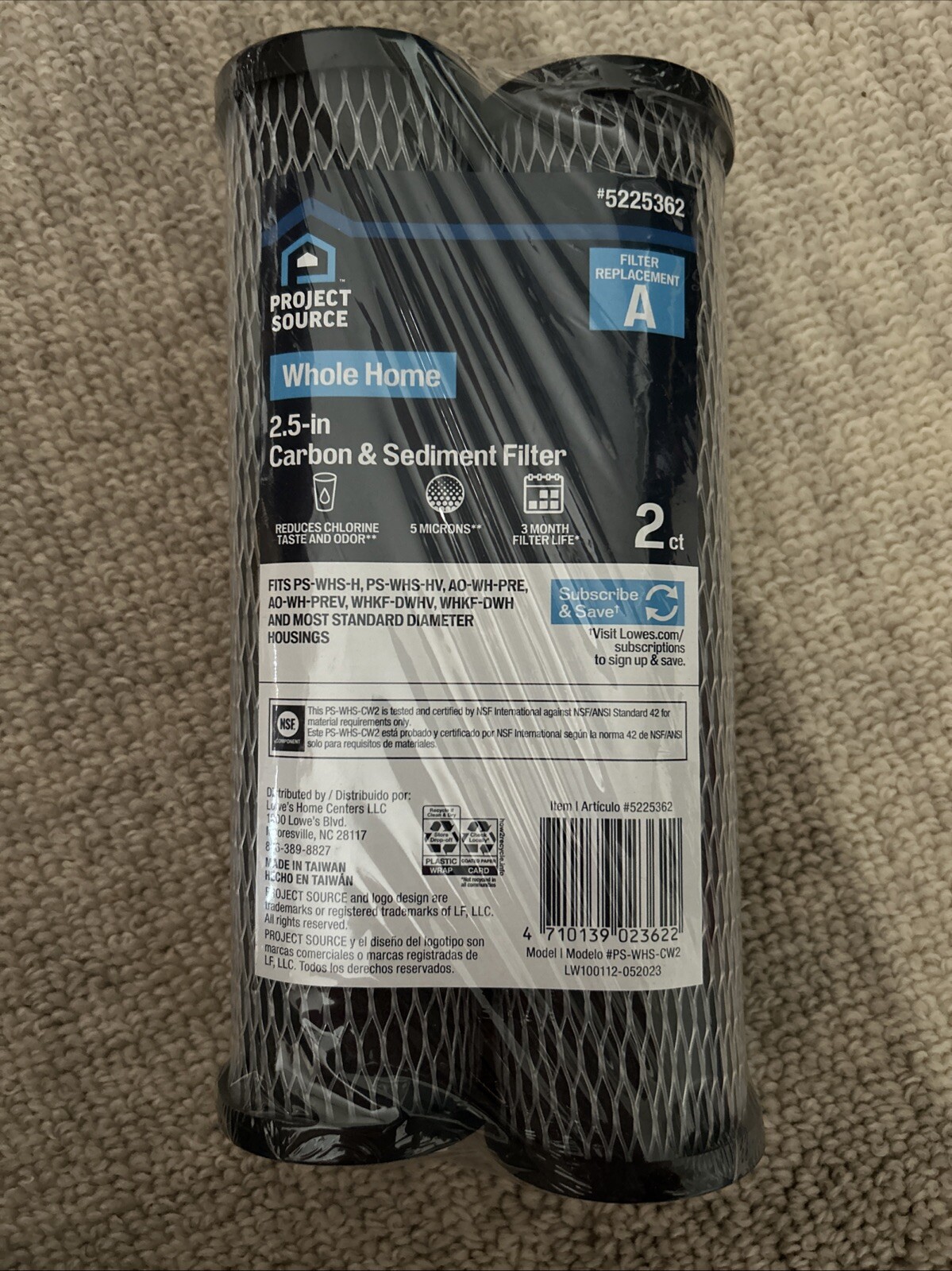 2.5 In. Carbon And Sediment Filter