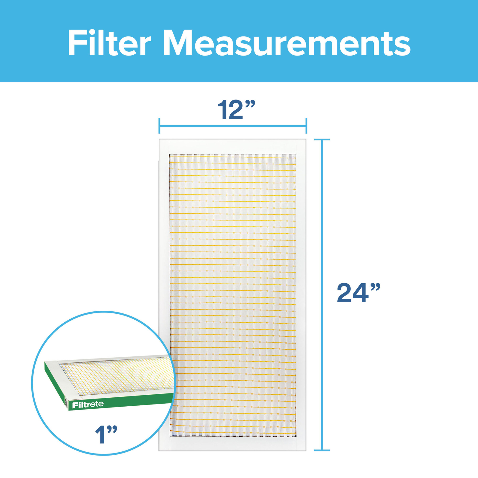 Filtrete Electrostatic Air Filter 700 MPR 720-4, 12 in x 24 in 1 in