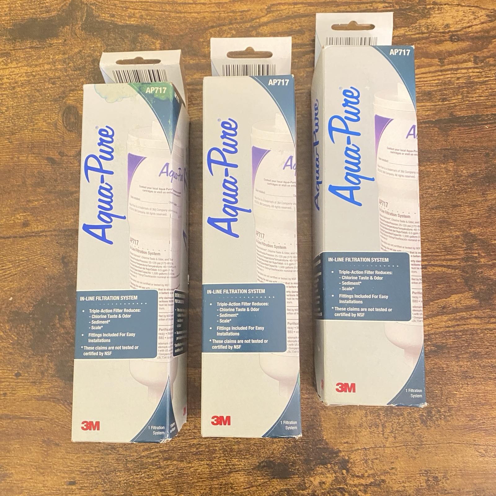 (3-pack) 3M Aqua Pure In Line replacement triple action 5 micron AP717
