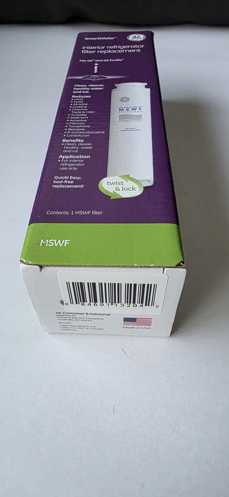 Genuine GE SmartWater MSWF Refrigerator Water Filter Replacement OEM Brand New
