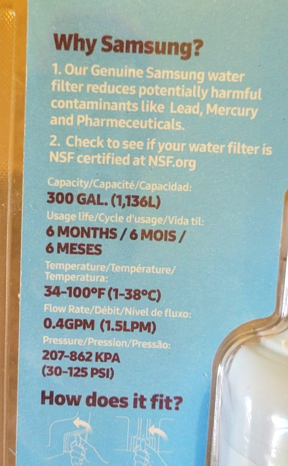 Genuine Samsung DA97-17376B HAF-QIN/EXP REFRIGERATOR Water Filter