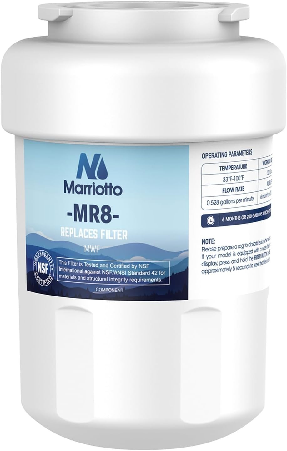 Enhanced Taste & Odor Water Filter for Refrigerators – 6 Lifespan, 1 Count