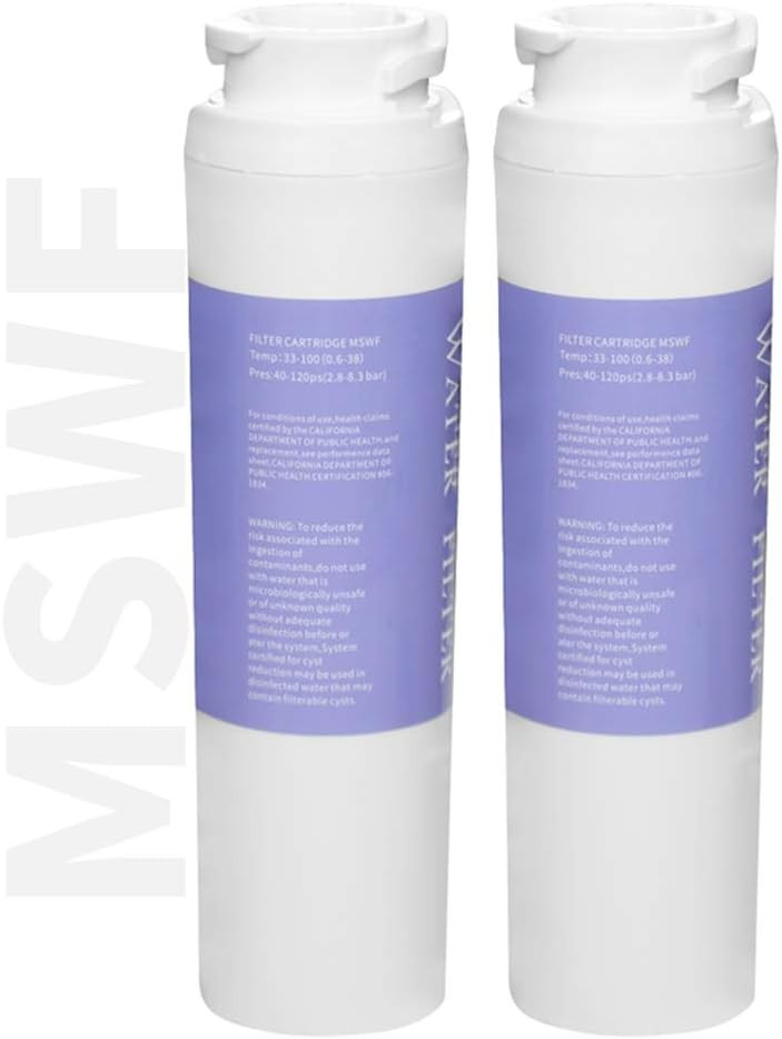 2 Pack PONNIC MSWF Refrigerator Water Filter for GE MSWF Replacement Cartridge