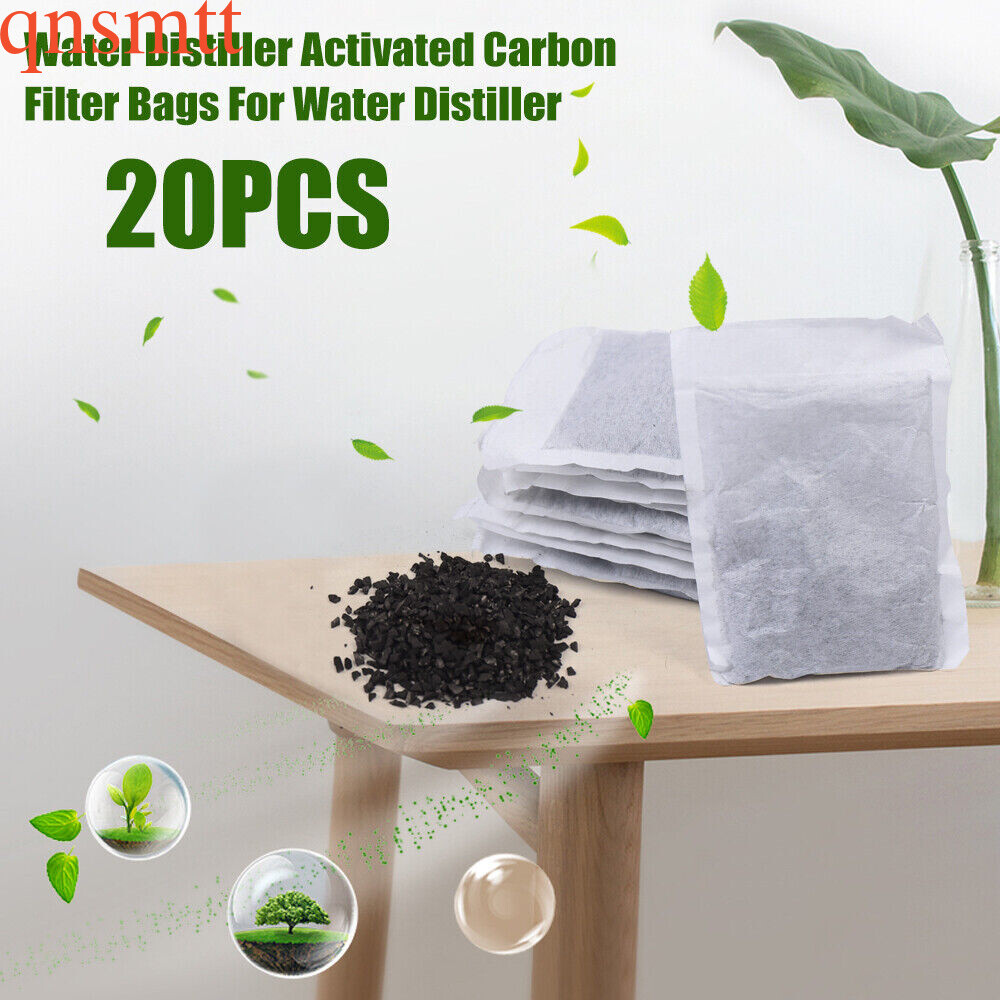 20pcs Activated Carbon Charcoal Filter Bags For Hygienic Water Distiller White