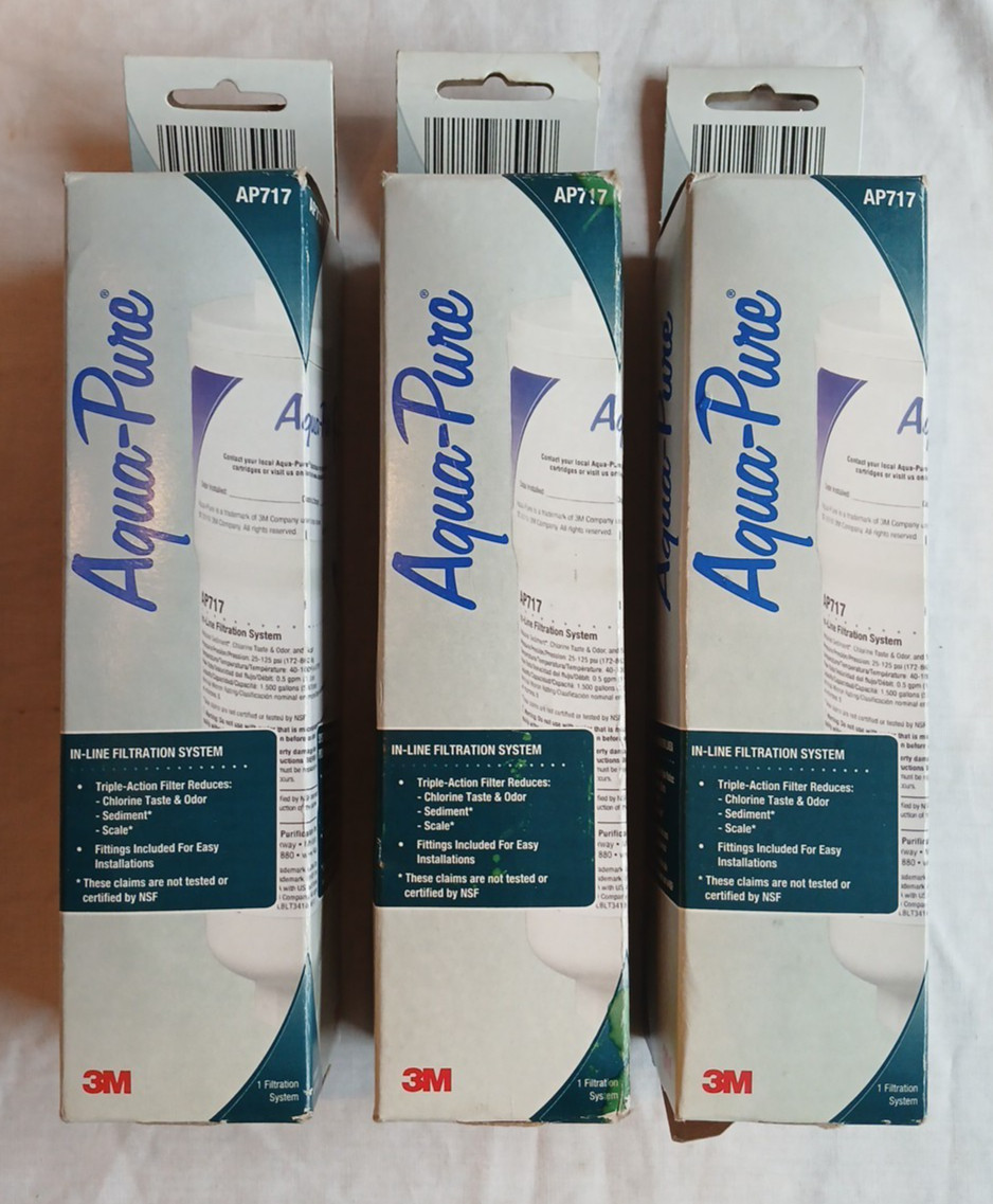 New Lot 3 Aqua Pure AP717 3M Water Filtration In Line Filter Aqua-Pure Set of 3