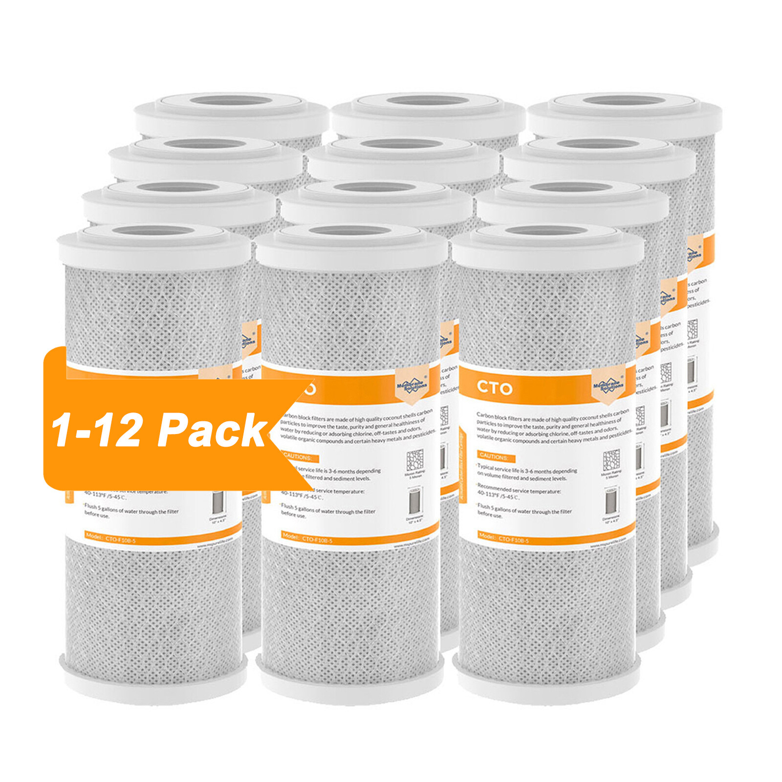 1-12 Pack 10″x4.5″ CTO Carbon Block Water Filter for GE FXHTC, GXWH40L, GXWH35F