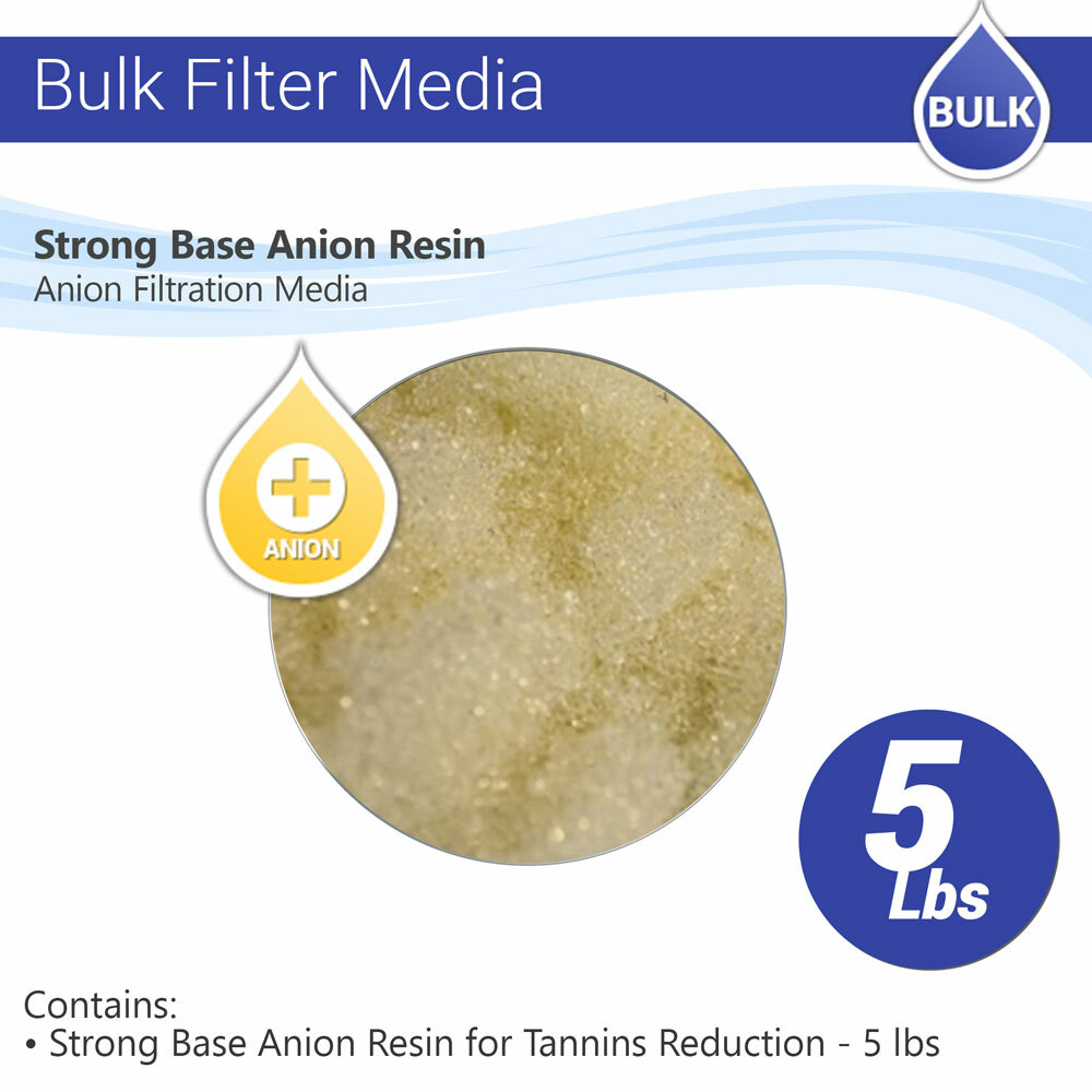 Strong Base Anion Resin for Tannins Reduction – 5 lbs Max Water RO Filter