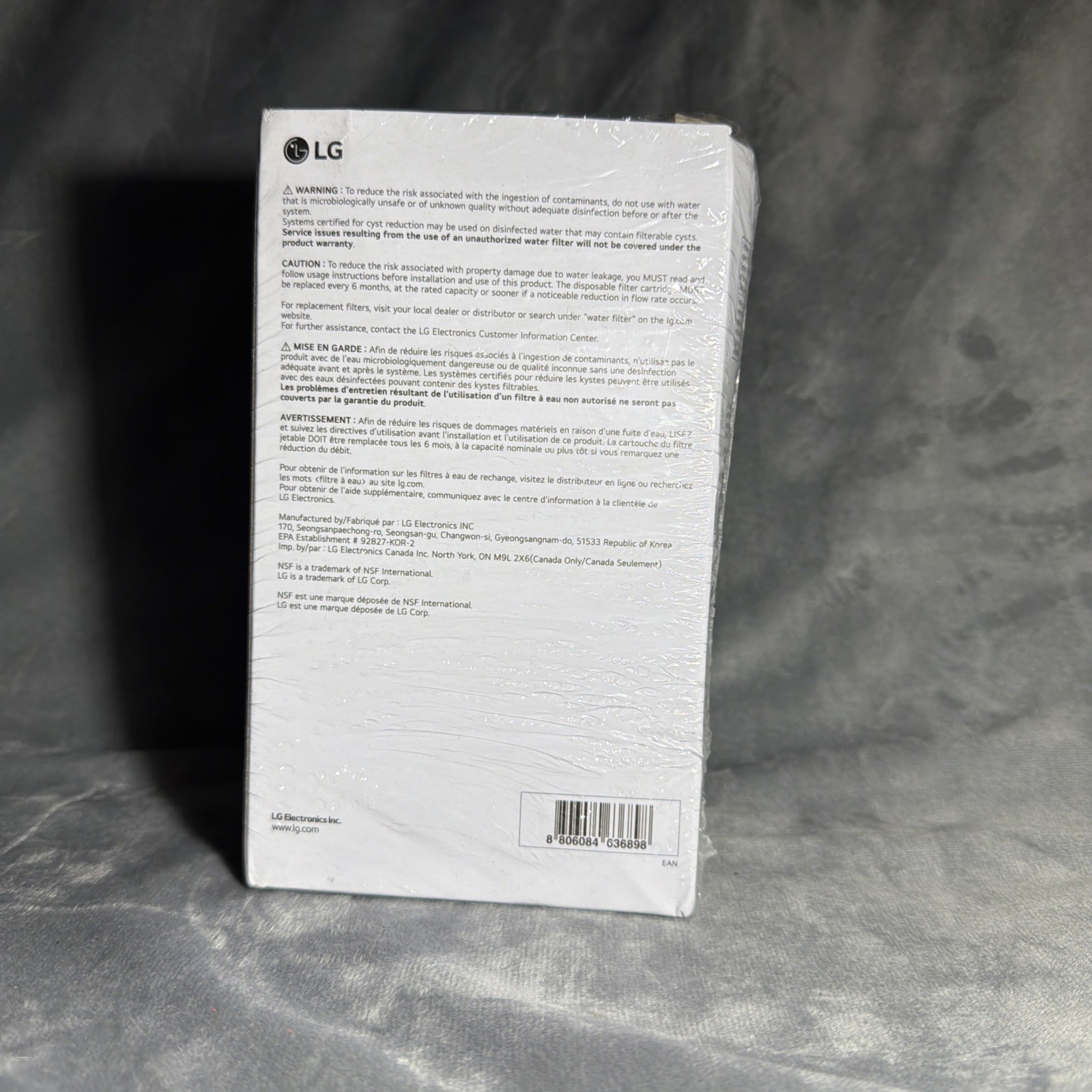 2Pk LG Refrigerator Water Filter LT1000P2 Replacement Cartridge Genuine OEM