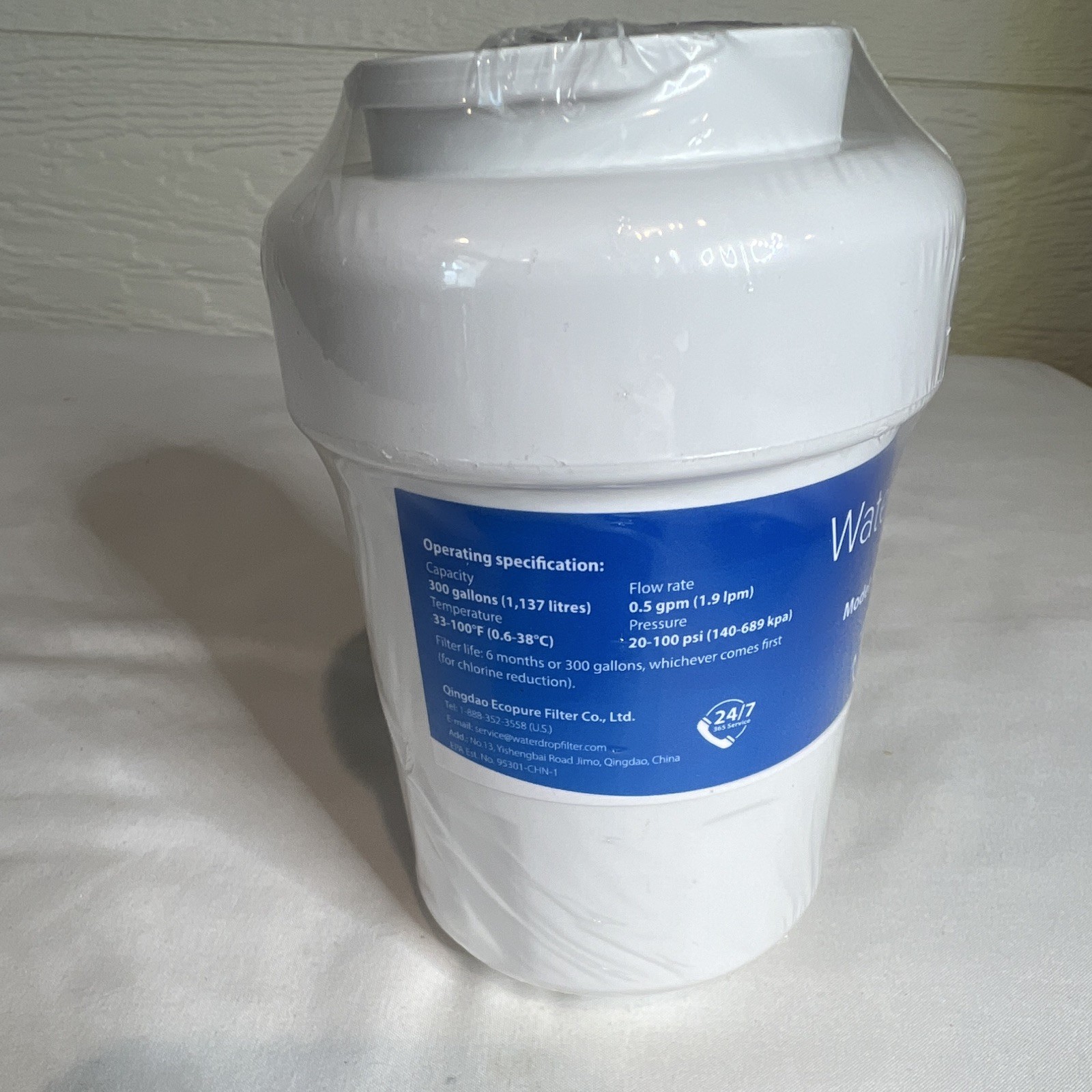 Waterdrop WD-F13 Water Filter Cartridge, GE Compatible, 300 gal, White/Blue