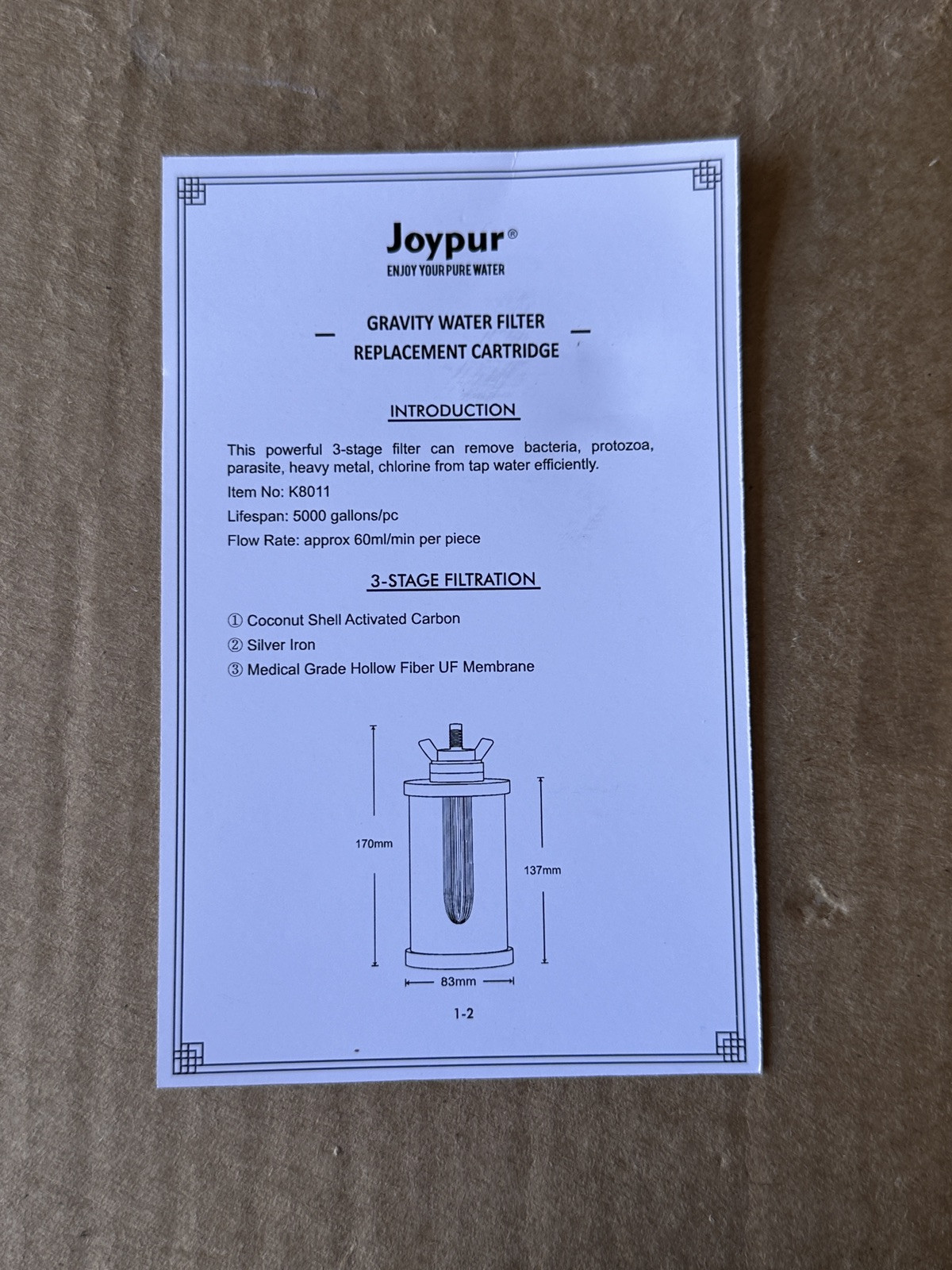 PF-1 Black Replacement Gravity Filter PM-2 PB-2 BB8-2 (2-pack)