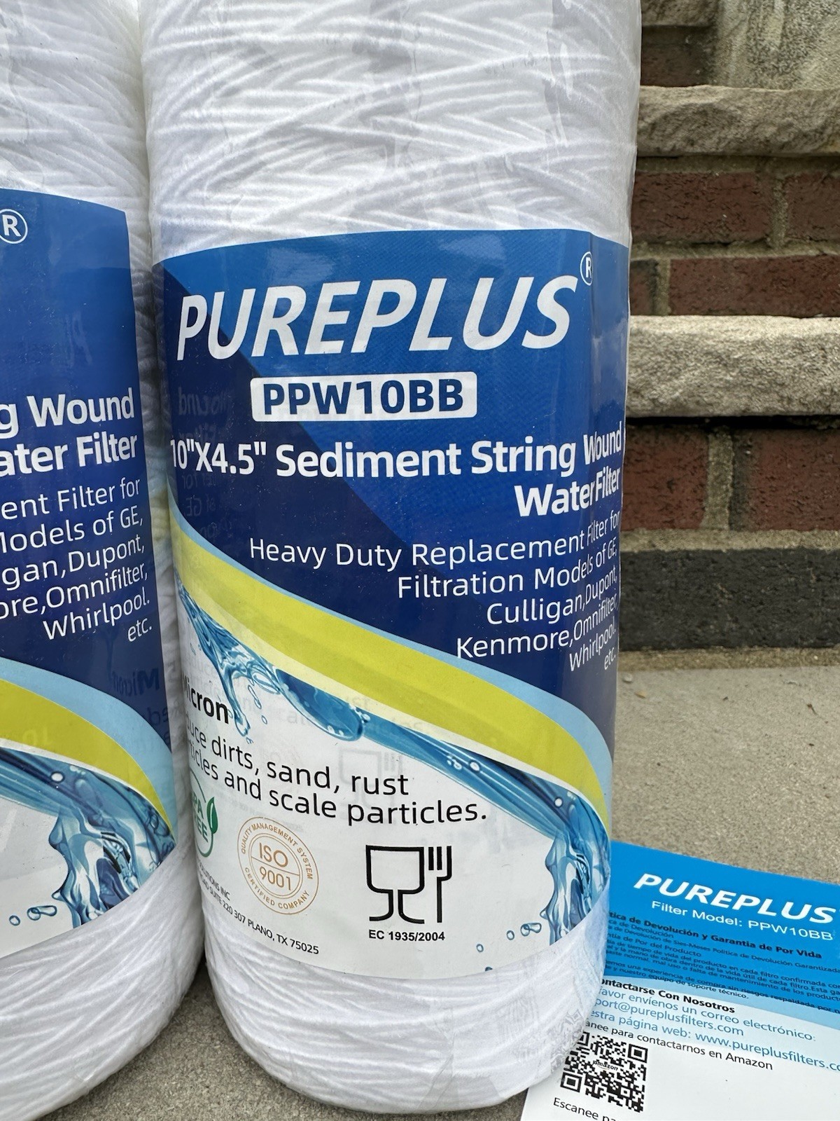 Pureplus 10″ x 4.5″ Sediment String Wound Water Filter PPW10BB Pack of 2 New