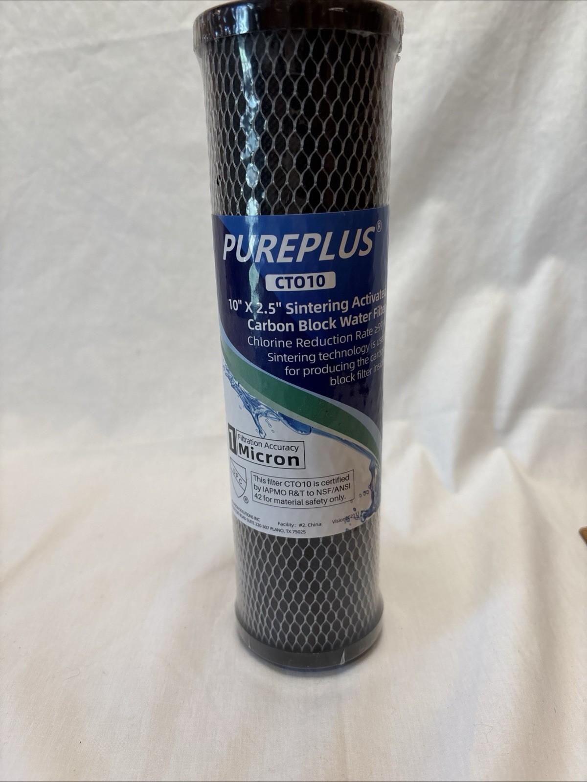 PurePlus CTO10 Filter 10″ x 2.5″ Sintering Activated Carbon Block Water Filter