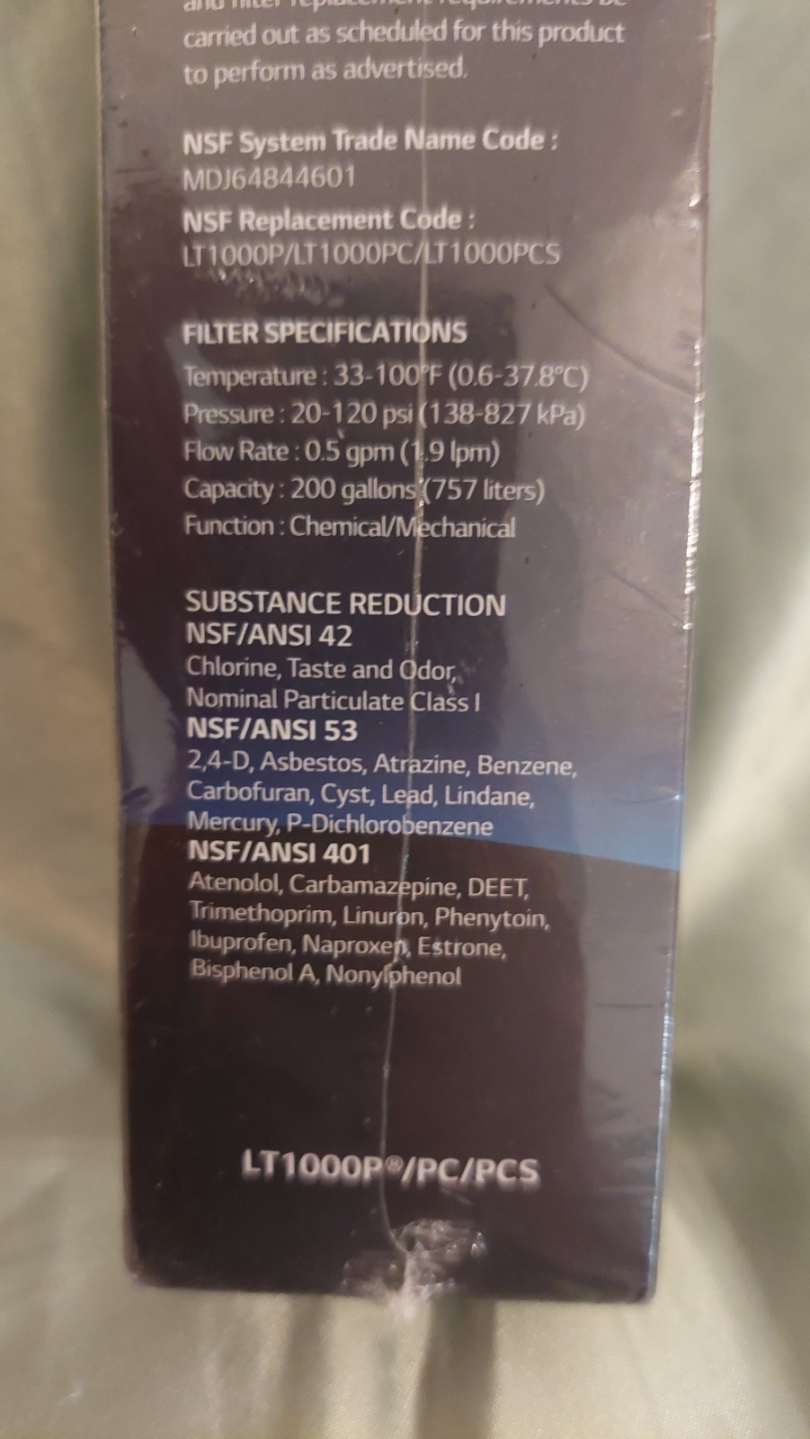 LG LT1000P Water Filter Replacement Cartridge LT1000PC/PCS – NSF