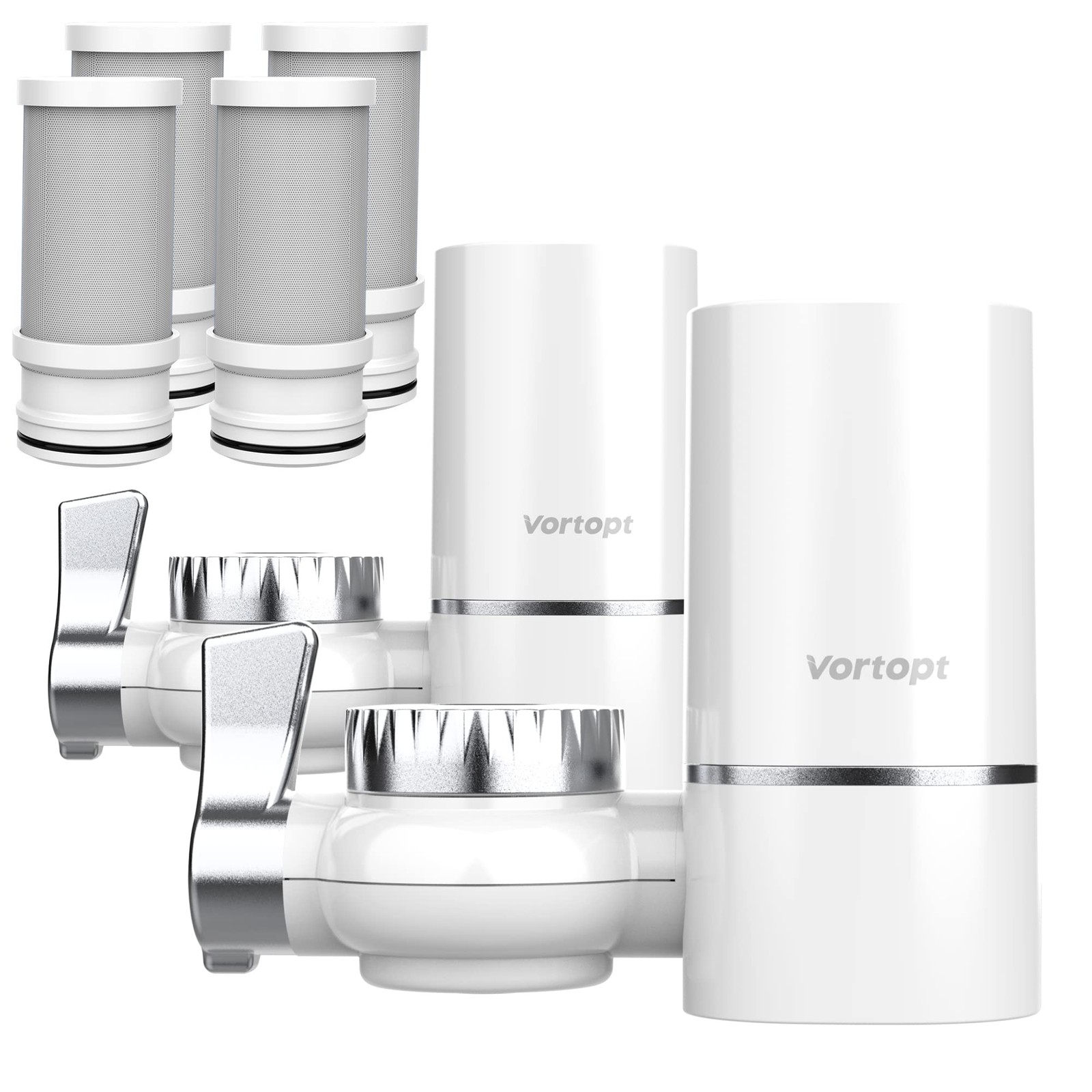 Vortopt 2 Faucet Water Filter for Sink, Rapid Flow 400 Gallons Faucet Mount …