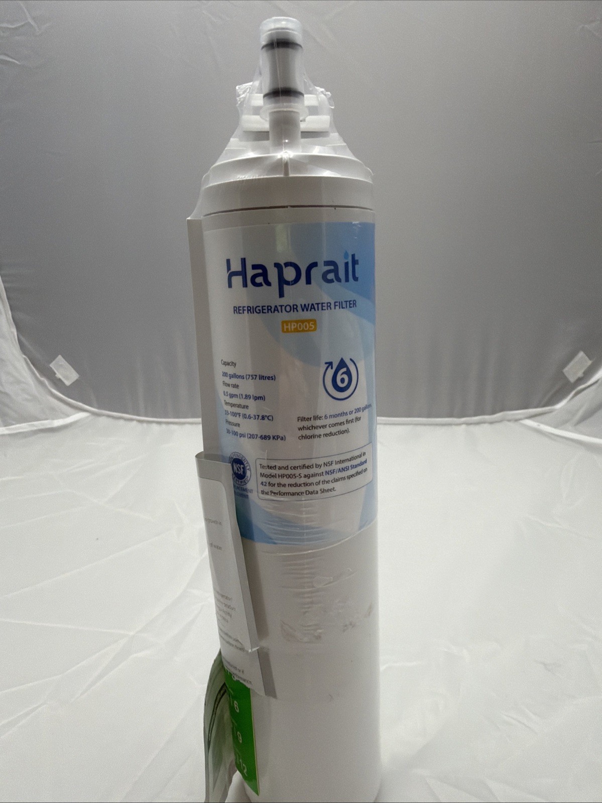 Haprait HP005 Refrigerator Water Filter Replacement for 200 Gallon Capacity