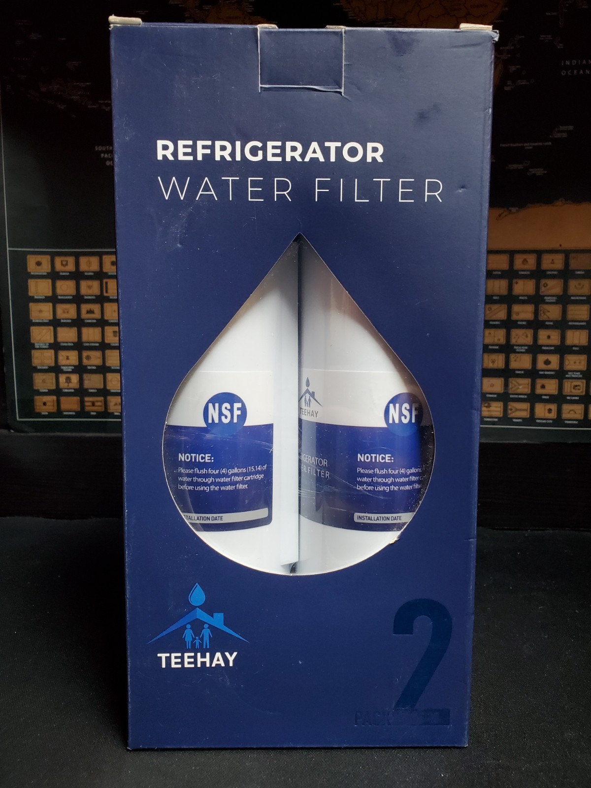TEEHAY Refrigerator Water Filter Model TH-04 Sealed2 Pack Replacement WF3CB