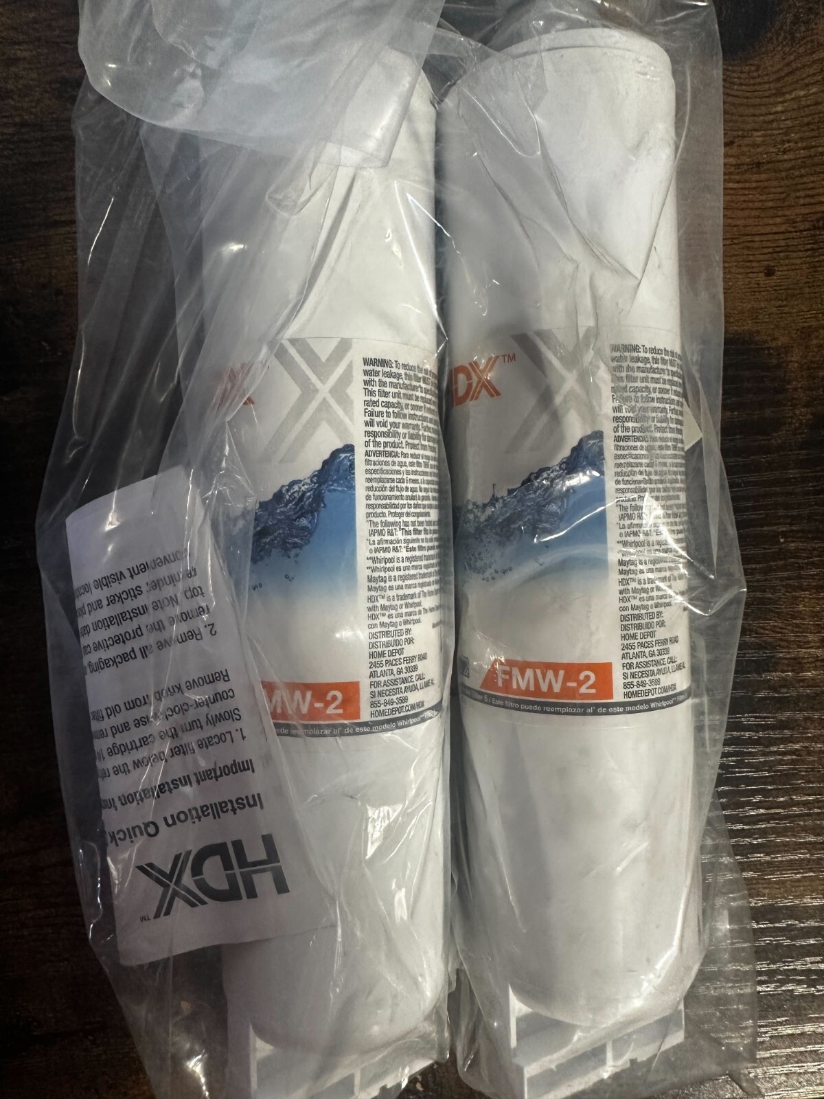 HDX FMW-2 Replacement Water Filter / Purifier for Whirlpool Refrigerators-2pk